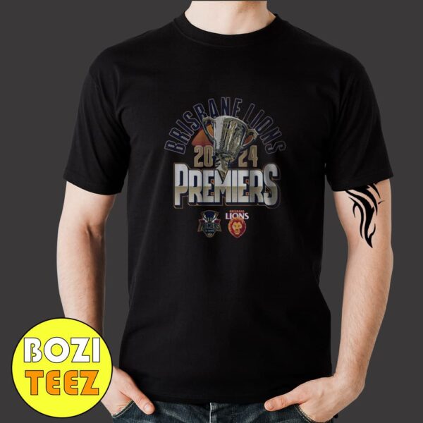 AFL 2024 Premiers Trophy Merchandise Tee Brisbane Lions ETA October 2024 T-Shirt