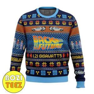 Back To The Future 121 Gigawatts Christmas Gift Ugly Sweater