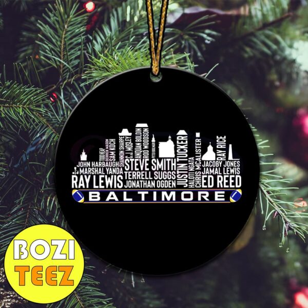 Baltimore Ravens Football Team All Time Legends City Name Christmas Tree Decorations Ornament