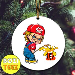 Chucky Child’s Play Kansas City Chiefs Piss On Cincinnati Bengals Christmas Tree Decorations Ornament