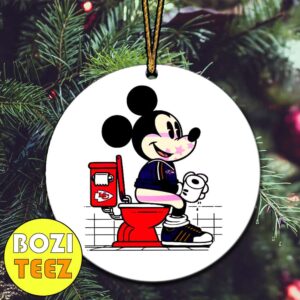 Custom Mickey Mouse Baltimore Ravens Shit On Kansas City Chiefs Christmas Tree Decorations Ornament