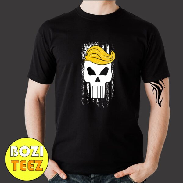 Donald Trump Election Punisher Skull Style 2024 MAGA Campaign Rally T-Shirt