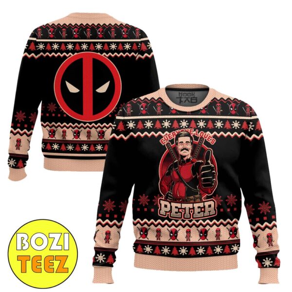 Everyone Loves Peter Wisdom Deadpool And Wolverine Christmas Ugly Sweater