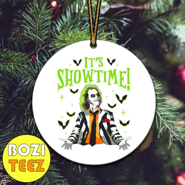 Funny Beetlejuice It’s Showtime Halloween 2024 Movie Christmas Tree Decorations Ornament