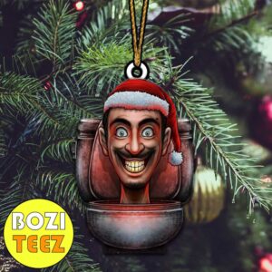 Funny Scare Skibidi Toilet Xmas Gift 2024 Trending Christmas Tree Decorations Ornament