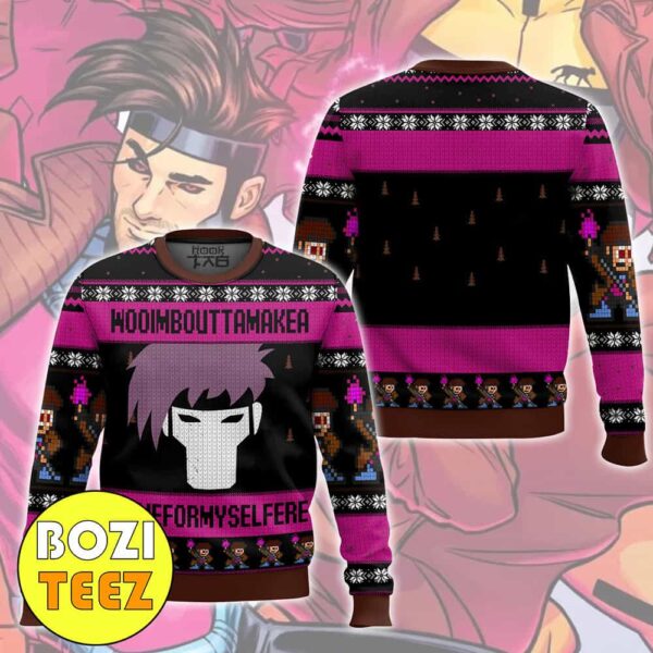 Gambit Make A Name For Myself Deadpool And Wolverine 2024 Christmas Ugly Sweater