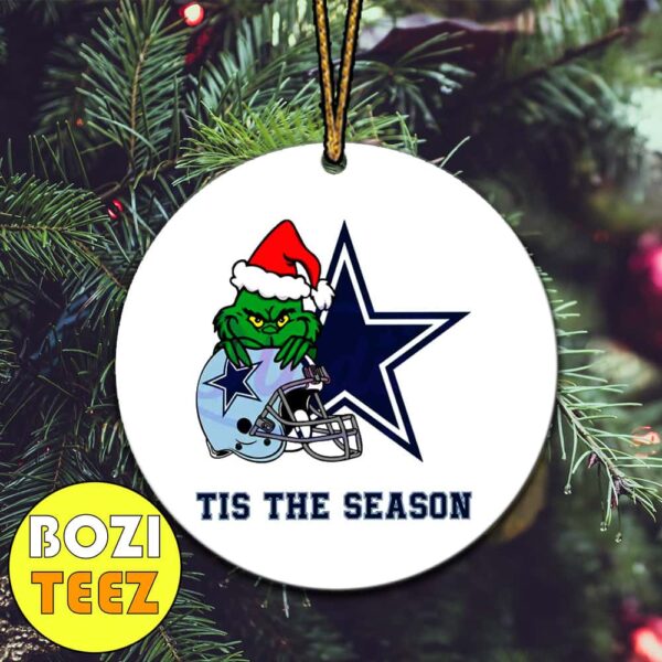 Grinch Dallas Cowboys Tis The Season Christmas Tree Decorations Ornament