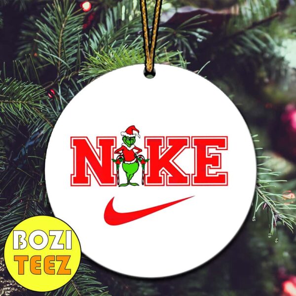 Grinch Hat Red x Best Graphic Design Nike Logo Christmas Tree Decorations Ornament