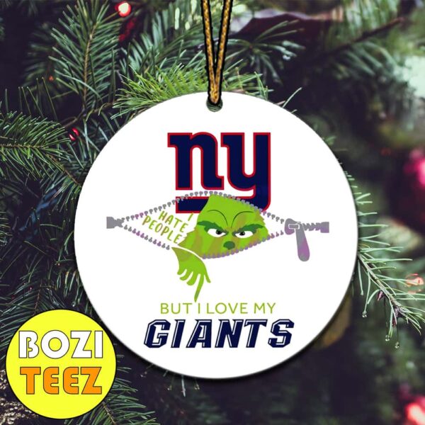 Grinch I Hate People But I Love My New York Giants Christmas Tree Decorations Ornament