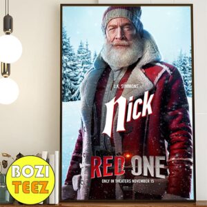 JK Simmons Is Nick Santa Claus Red One Movie Theaters November 15 2024 Poster Canvas