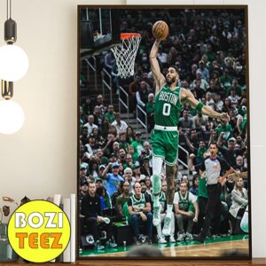 Jayson Tatum Boston Celtics vs New York Knicks 22nd October 2024 Iconic Moment Slam Dunk Poster Canvas