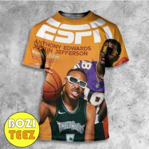 Justin Jefferson And Anthony Edwards Iconic Photo Of Randy Moss And Kevin Garnett ESPN Minnesota’s Coldest By Jamal Collier All Over Print T-Shirt