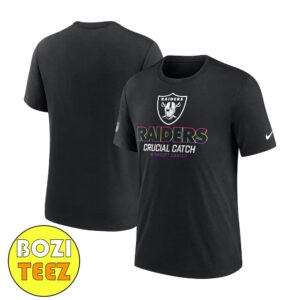 Las Vegas Raiders Nike 2024 NFL Crucial Catch Intercept Cancer T-Shirt