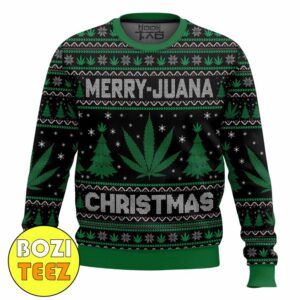 Merry Marijuana Funny Weed Christmas Gift 2024 Xmas Ugly Sweater