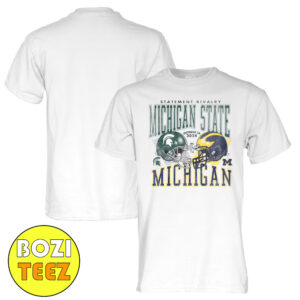 Michigan State Spartans Vs Michigan Wolverines 2024 Statement Rivalry Matchup October 26 2024 Helmet Merchandise T-Shirt