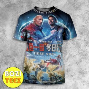 New Poster For Red One Starring The Rock Chris Evans Lucy Liu And JK Simmons Christmas Movie 2024 Chinese Poster November 15 All Over Print T-Shirt