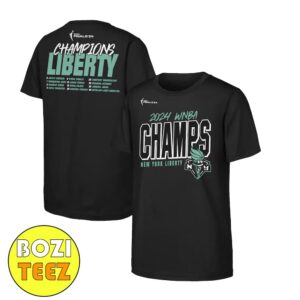 New York Liberty 2024 WNBA Finals Champions Roster Two Sides T-Shirt