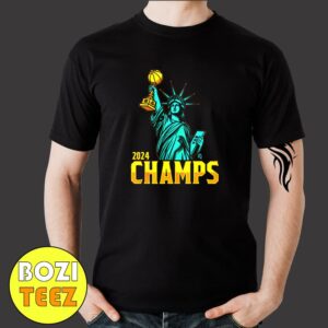 New York Liberty WNBA 2024 Finals Championship With Statue Of Liberty By Athlete Logos Merchandise T-Shirt