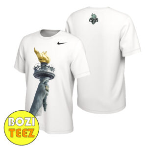 New York Liberty WNBA Finals Championship 2024 x Nike Ring Of Champions And Liberty Tourch Two Sides T-Shirt