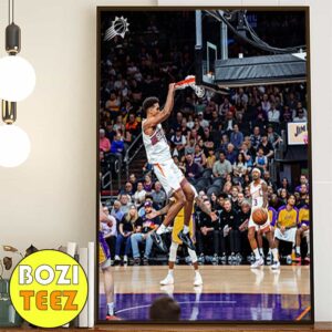 Oso Ighodaro Phoenix Suns vs Los Angeles Lakers Oso Takes Flight With Iconic Moment Best Slam Dunk 2024 Poster Canvas