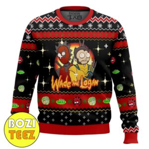 Rick And Morty Or Wade And Logan In Deadpool Multiverse Funny Deadpool And Wolverine Christmas Ugly Sweater