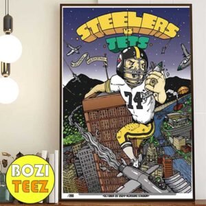 The Poster For Tonight Pittsburgh Steelers vs New York Jets By Mike Budai Alumni Weekend October 20 2024 Acrisure Stadium Poster Canvas