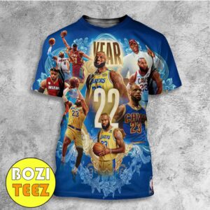 Year 22 Tonight LeBron James Will Join Vince Carter As The Only Players In NBA History To Play In 22 Seasons Merchandise T-Shirt