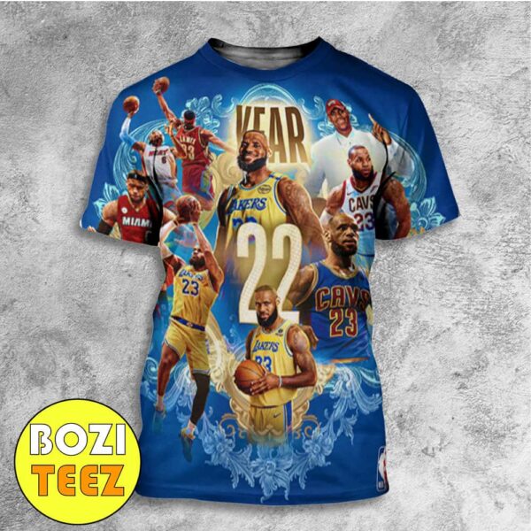 Year 22 Tonight LeBron James Will Join Vince Carter As The Only Players In NBA History To Play In 22 Seasons Merchandise T-Shirt