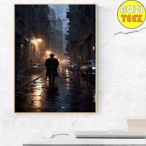 An Empty City Street At 3 Am In Film Noir Style Home Decor Poster Canvas