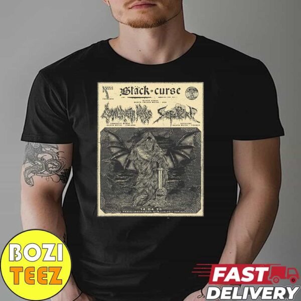 Black Curse Blacked Death Metal Band With Concrete Winds At Sepulcre Paris On Apr 14th 2025 Essentials Unisex T-Shirt