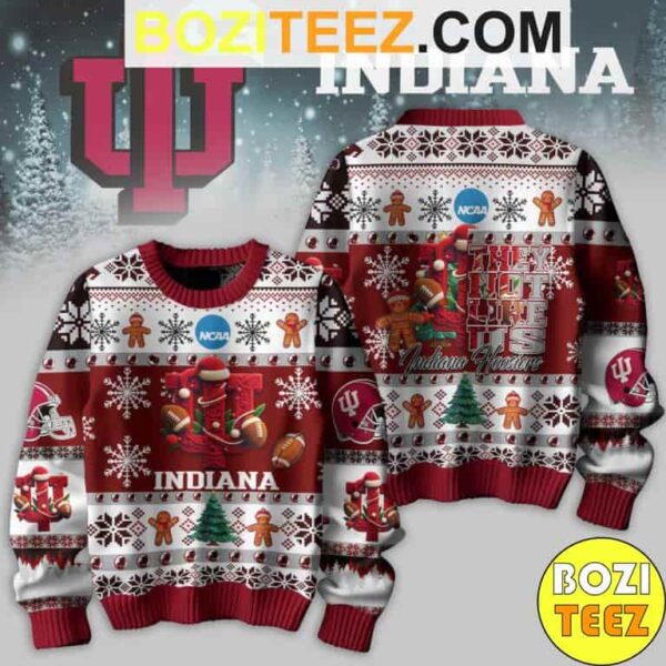 Kendrick Larma X NCAA Indiana Hoosiers Football They Not Like US Chirstmas Gifts 2024 Ugly Sweater