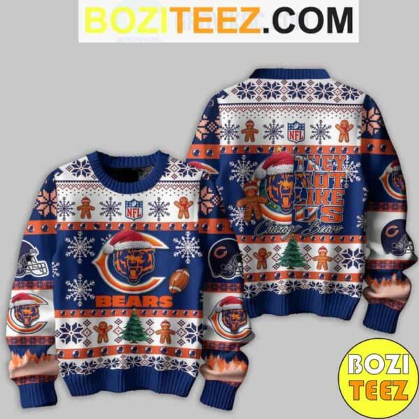 Kendrick Larma X NFL Chicago Bears They Not Like US Chirstmas Gifts 2024 Ugly Sweater