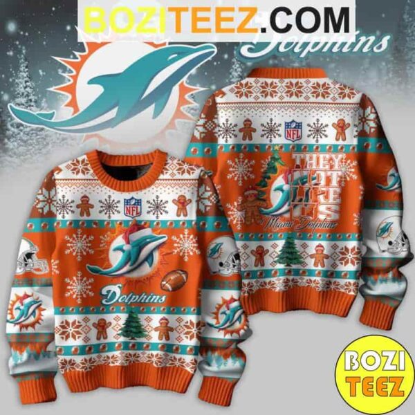 Kendrick Larma X NFL Miami Dolphins 2024 They Not Like US Dolphins Chirstmas Gifts 2024 Ugly Sweater