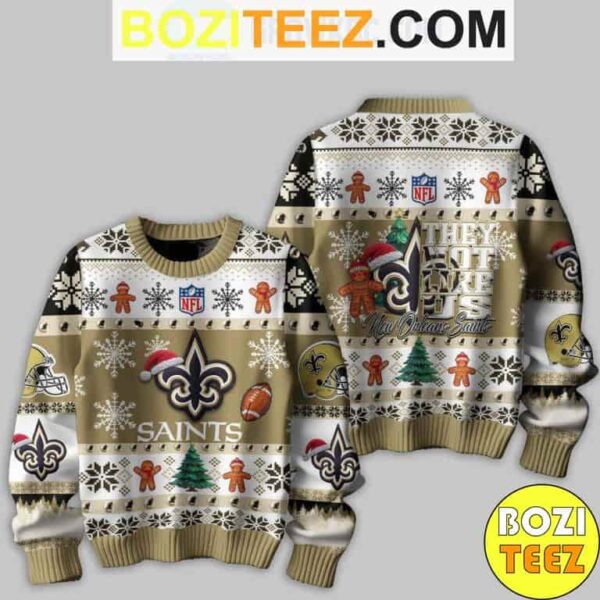 Kendrick Larma X NFL New Orleans Saints They Not Like US Chirstmas Gifts 2024 Ugly Sweater