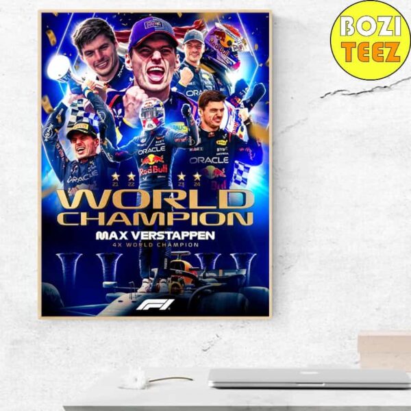 Max Verstappen F1 World Champion 2024 Home Decor Poster Canvas