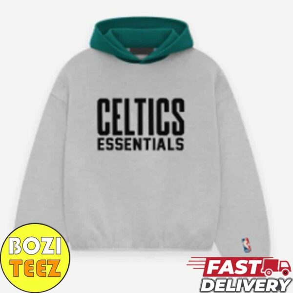 NBA X Fear Of God In 2024 Boston Celtics Essentials Hoodie All Over Print Long Sleeve Unisex T-Shirt