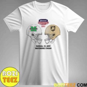 Radiance Technologies Independence Bowl NCAA 2024-2025 Bowl Games Marshall Thundering Herd vs Army Black Knights At Independence Stadium Skull Helmet Head To Head Unisex T-Shirt