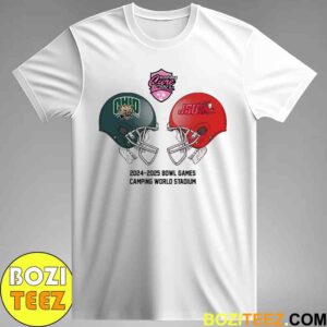 StaffDNA Cure Bowl NCAA Bowl Games Ohio Bobcats vs Jacksonville State At Camping World Stadium Floria December 20th 2024 Skull Helmet Head To Head Unisex T-Shirt