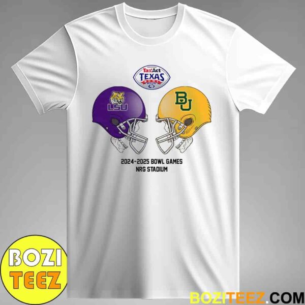 Texas Bowl NCAA 2024-2025 Bowl Games LSU Tigers vs Baylor Bears At NRG Stadium Skull Helmet Head To Head Unisex T-Shirt